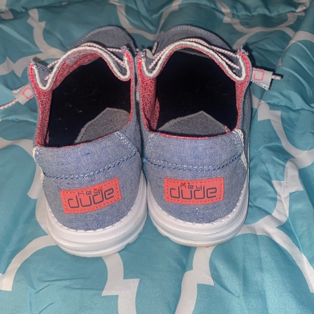 Hey Dude Blue and Pink Women's Flats - Picture 2 of 3